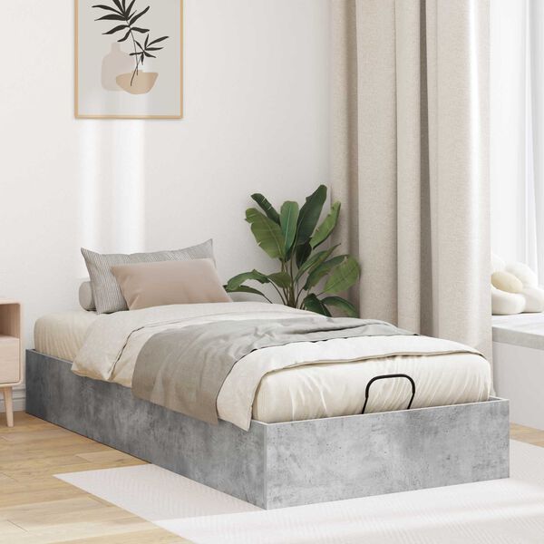 vidaXL Letto ottomano Grigio Cemento 90 x 200 cm Legno ingegnerizzato
