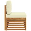 vidaXL Divano Esterno Finale con cuscino Naturale 91 x 63 x 73 cm