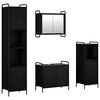 vidaXL Set di Armadi da Bagno 4 pz Rovere Nero 40 x 36 x 181 cm