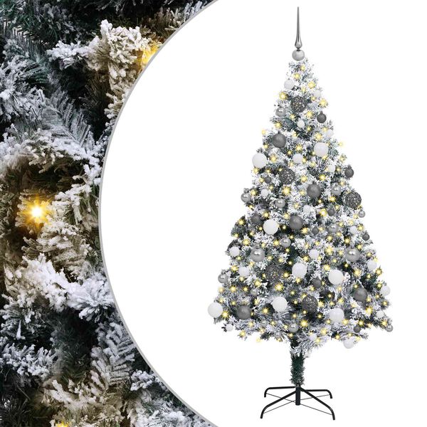 vidaXL Albero di Natale artificiale con 300 LED Bianco 180 cm