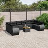 vidaXL Set Divani da Giardino 11 pz con Cuscini in Polyrattan Nero