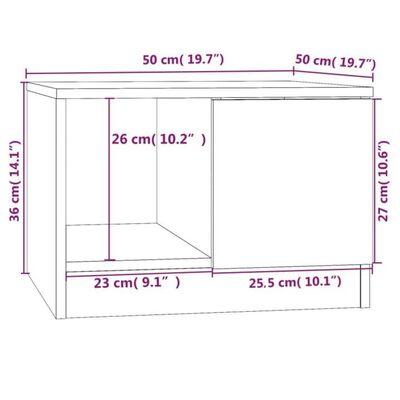 vidaXL Tavolino da Salotto Nero 50x50x36 cm in Legno Multistrato