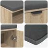vidaXL Panca per ingresso con cuscino Rovere Sonoma 80 x 38 x 46 cm