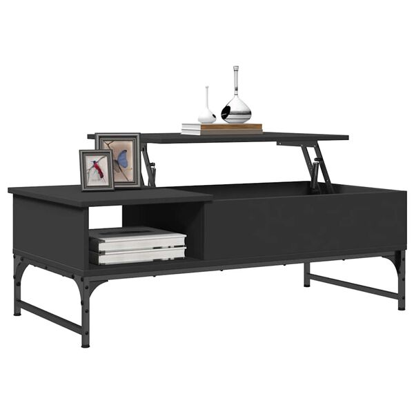vidaXL Tavolino Salotto Nero 100x50x35 cm Legno Multistrato e Metallo