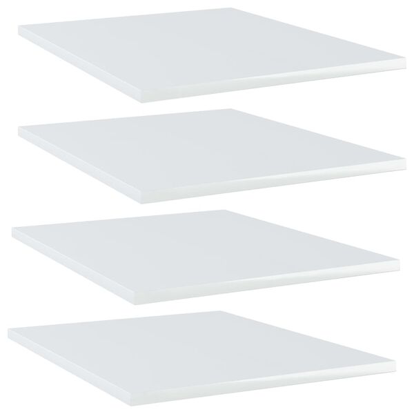 vidaXL Ripiani per Libreria 4 pz Bianco Lucido 40x50x1,5cm Multistrato