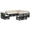 vidaXL Set Divano da Giardino 11 pcs Nero polyrattan