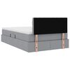 vidaXL Letto con contenitore e LED Grigio chiaro 120 x 190 cm Tessuto
