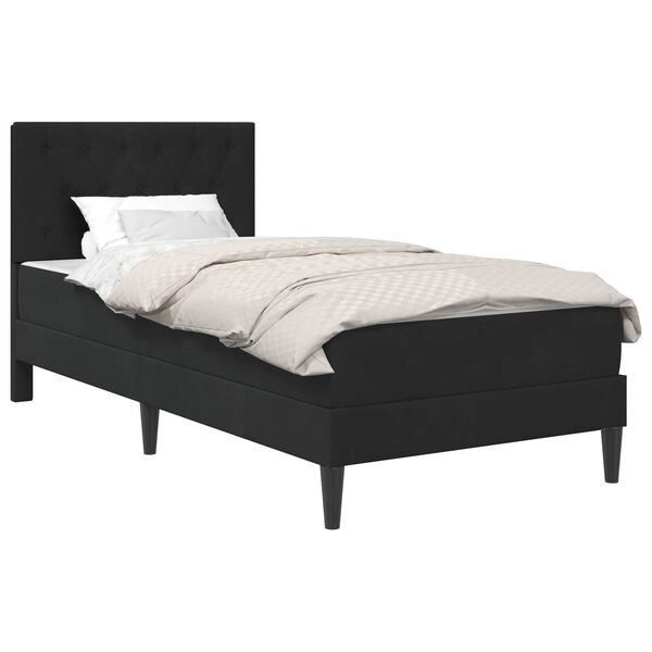 vidaXL Struttura letto con materasso Nero 80 x 200 cm Velluto