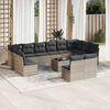 vidaXL Set Divani Giardino 13 pz con Cuscini Grigio Chiaro Polyrattan