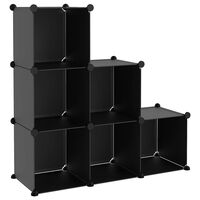 vidaXL Organizzatore Portaoggetti con 6 Cubi Nero in PP