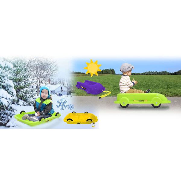 JAMARA Slittino Bob 2-in-1 per Estate e Inverno Viola