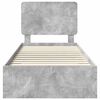 vidaXL Struttura del letto con testiera Grigio cemento 90 x 190 cm