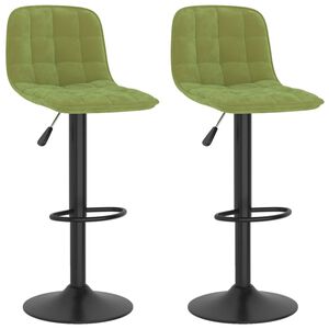 vidaXL Sgabelli da Bar 2 pz Verde Chiaro in Velluto
