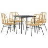 vidaXL Set da Pranzo da Giardino 5pz Polyrattan Vetro
