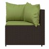vidaXL Divani Angolari da Giardino con Cuscini 2pz Polyrattan Marrone