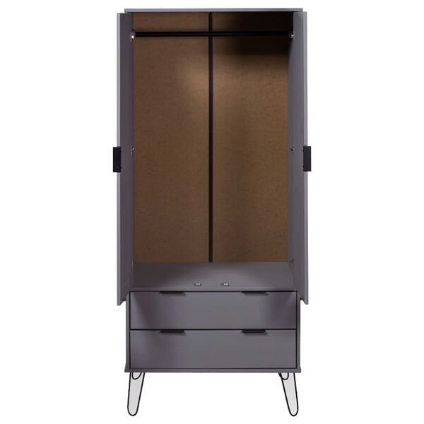 vidaXL Armadio New York Grigio in Massello di Pino