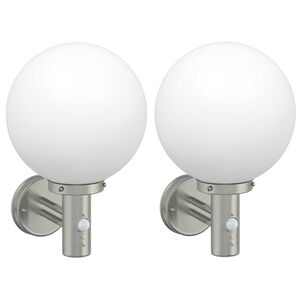 vidaXL Lampade da Parete Esterne 2 pcs Argento 28 x 25 x 38 cm