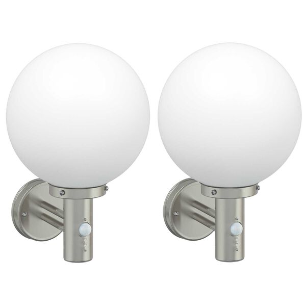 vidaXL Lampada da Parete Esterna 2 pcs Argento 28 x 25 x 38 cm