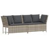 vidaXL Divano da Giardino con Cuscini in Polyrattan Grigio Chiaro