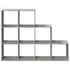 vidaXL Libreria 4 Ripiani Grigio Cemento 137,5x29x103,5 cm Truciolato