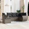 vidaXL Set Divano da Giardino 5 pz con Cuscini Grigio in Polyrattan