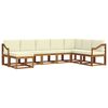 vidaXL Set di divani da esterno con cuscino 8 pcs Naturale e Crema