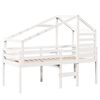 vidaXL Letto a Soppalco con Tetto Bianco 75x190 cm in Legno di Pino