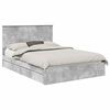 vidaXL Letto con Contenitore con testiera Grigio cemento 160 x 200 cm