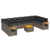 vidaXL Set Divani da Giardino 11 pz con Cuscini in Polyrattan Grigio