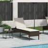 vidaXL Lettino Prendisole con Cuscino Marrone 55x200x44 cm Polyrattan