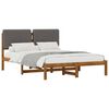 vidaXL Letto con Testiera Rivestita Naturale e Grigio Chiaro
