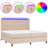 vidaXL Giroletto Molle Materasso e LED Cappuccino 200x200cm Similpelle
