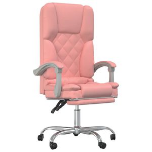 vidaXL Poltrona da Ufficio Massaggiante Reclinabile rosa in Similpelle