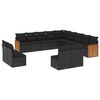 vidaXL Set Divani da Giardino 13pz con Cuscini Nero in Polyrattan