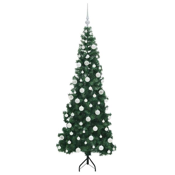 vidaXL Albero di Natale Artificiale Angolare con 300 LED Verde 180 cm
