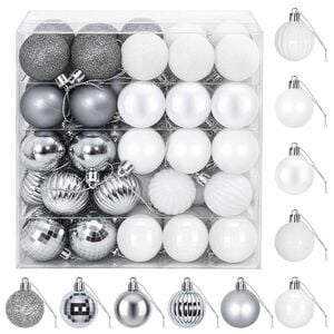 vidaXL Set di Palline di Natale 100 pz Bianco e Grigio 4 cm