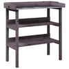 vidaXL Tavolo Piante Ripiani Grigio 78x38x,82,5cm Legno Massello Abete