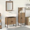 vidaXL Set di mobili per il bagno 3 pcs Marrone Legno multistrato