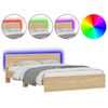 vidaXL Giroletto con Testiera e LED Rovere Sonoma 150x200 cm
