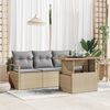 vidaXL Set Divano da Giardino 5 pcs Beige Poly Rattan