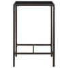 vidaXL Tavolo da Bar da Giardino Marrone 70x70x110 cm Polyrattan Vetro