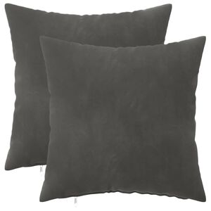 vidaXL Federa 2 pcs HEERLEN Grigio Scuro 30 x 30 cm Velluto