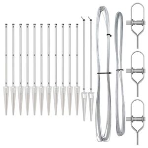 vidaXL Pali per Recinzione 13 pcs Argento Ø32mm 60 cm Acciaio zincato