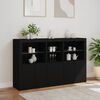 vidaXL Credenza con Luci LED Nera 162x37x100 cm