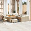 vidaXL Set Divano da Giardino con cuscino 13 pcs Beige e Crema