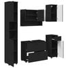 vidaXL Set di mobili per il bagno 5 pz Nero 35 x 30 x 192 cm
