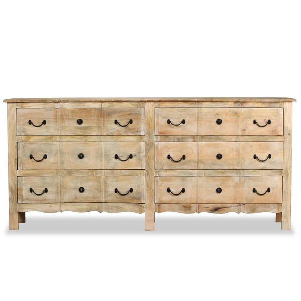 vidaXL Credenza in Legno Massello di Mango 200x40x90 cm