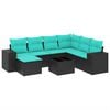 vidaXL Set Divani da Giardino 8 pz con Cuscini Nero in Polyrattan