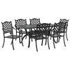 vidaXL Set da Pranzo per Giardino 7 pcs Nero Alluminio