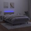 vidaXL Letto a Molle con Materasso e LED Grigio Chiaro 120x200 cm Velluto